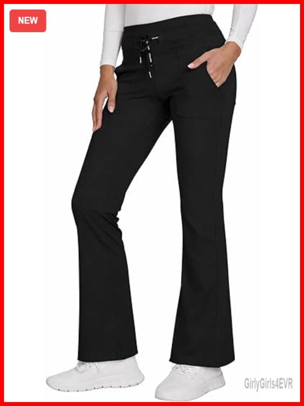 Soft Stretch Wide Leg Yoga Scrub Pants for Women - Flare Open Bottom